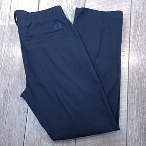 Under Armour Golf Pants Mens 34x32 Navy Blue Loose Fit Performance Trousers